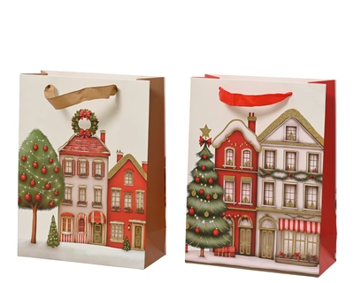 Giftbag Paper Houses Asst. H.42cm
