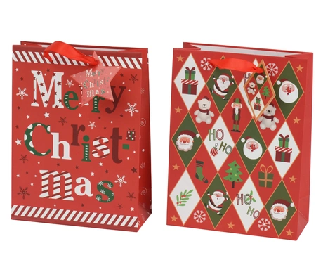 Giftbag Paper Print Red H.42cm