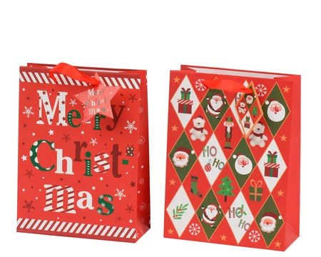 Giftbag Paper Print Red W.8cm x H.24cm