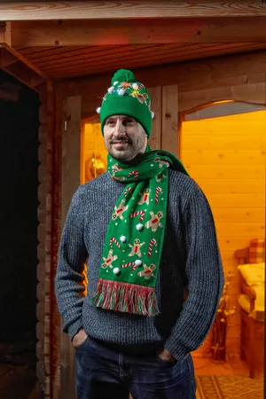 Gingerbread Xmas Hat with Candy Canes & Snowballs - image 2