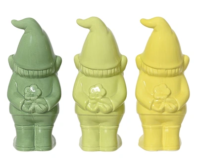 Gnome Ceramic Shiny Flower 3Col  Asst. H.25Cm - image 2