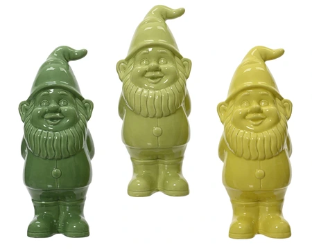 Gnome Ceramic Shiny Heart 3Col  Asst. H.34.5Cm - image 1