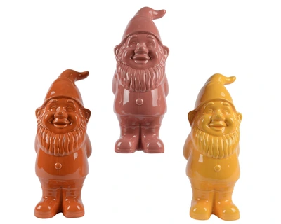 Gnome Ceramic Shiny Heart 3Col  H.35Cm