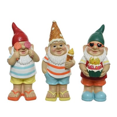Gnome Polyresin Ice Cream H17.00cm Asst