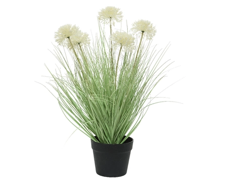 Grass Plastic Green/White dia45-H62cm