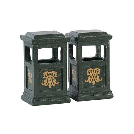 Green Trash Can, Set Of 2