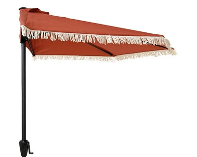Half Parasol Orange Polyester Outdoor  W135.00cm red/white - image 1