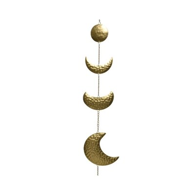 Hanger Iron Moon Hammered Gold