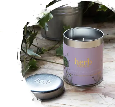 Herb Rhubarb Candle-Tin Tall