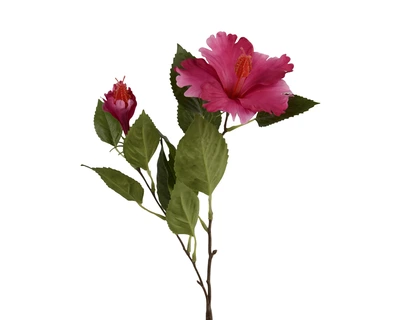 Hibiscus Polyester Fuchsia H.60Cm