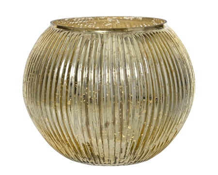 Hurricane Glass gold L18-W18-H15cm