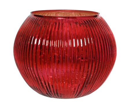 Hurricane Glass red L18-W18-H15cm