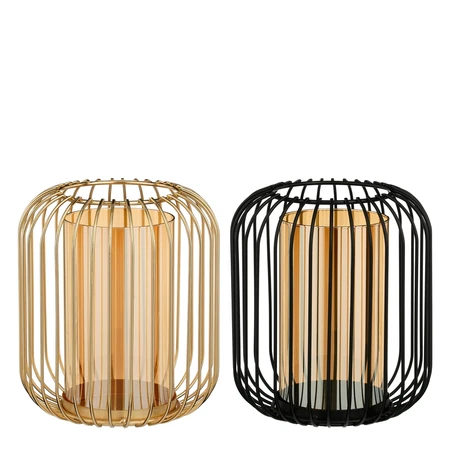 Hurricane Light Gold Black 2 Asst. H19.5Xd17Cm
