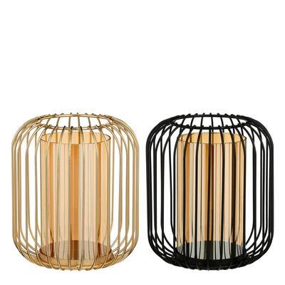Hurricane Light Gold Black 2 Asst.  H19.5Xd17Cm