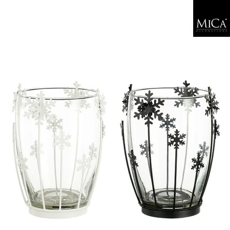 Hurricane Light Snowflake Black White 2 Asst.  L15Xw15Xh21Cm