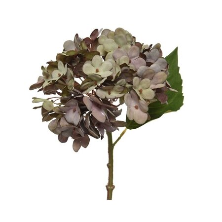 Hydrangea On Stem Polyester H35cm Purple