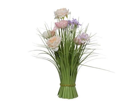 Hydrangea-Peony-Hibiscus Polyester Lilac H.40Cm