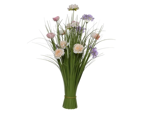 Hydrangea-Peony-Hibiscus Polyester Lilac H.70Cm