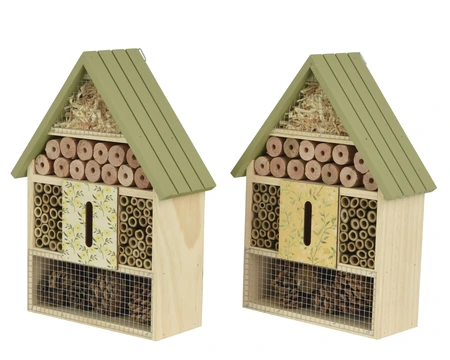Insect House Lattice Roof In Light Green, For Ladybug, Butterfly, Bee, H.30Cm