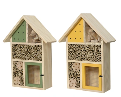 Insect House Pinewood 2Col  Fsc Asst. L.26.5Cm X H.37Cm