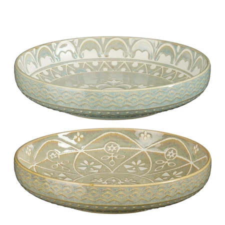 Isa Bowl L. Grey L. Green 2 Assorted - H4,5Xd20,5Cm