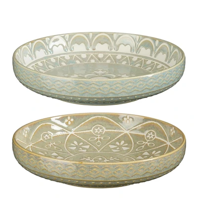 Isa Bowl L. Grey L. Green 2 Assorted - H4,5Xd20,5Cm