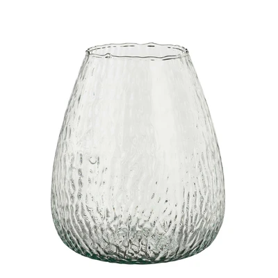 Jamie Vase Recycled Glass Hammered  H20Xd17Cm