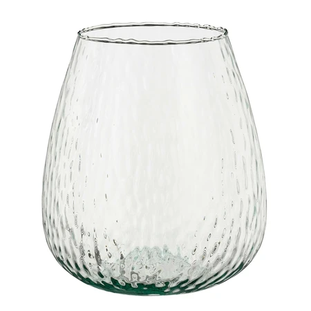 Jamie Vase Recycled Glass Hammered H25Xd22Cm