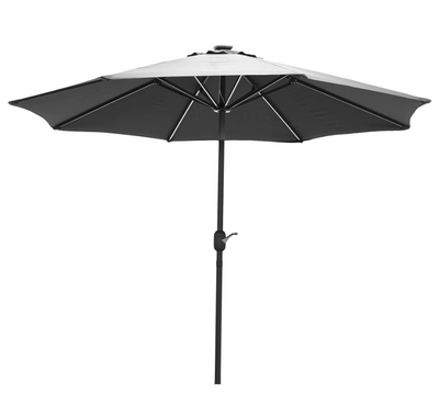 Jasmine Solar-Powered 2.7m Light-Up Parasol - Grey