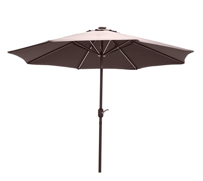 Jasmine Solar-Powered 2.7m Light-Up Parasol - Taupe