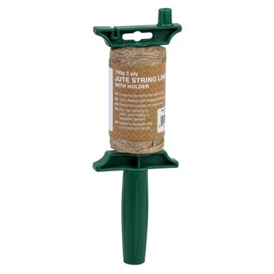 Jute String Line & Holder (100g 3 Ply Natural Jute Twine)