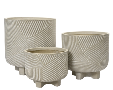 Kane Planter Antique Beige dia37.50-H35.50cm