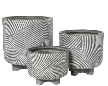 Kane Planter Grey Washed dia37.50-H35.50cm