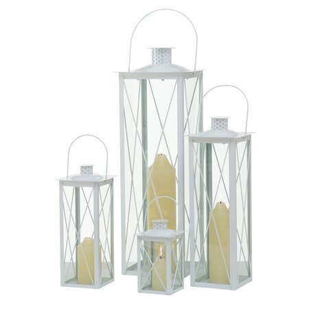 Lantern Farol Square Indoor H 70cm iron white