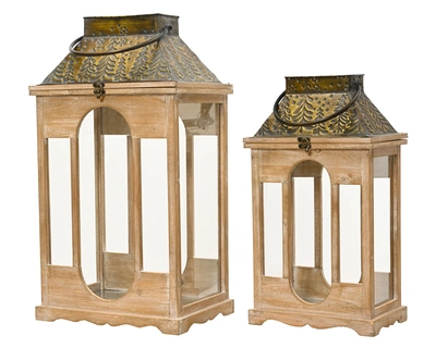 Lantern Firwood W17.50-H50.00cm natural