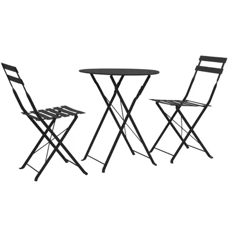 Laurence Bistro Set Black 3 Pieces