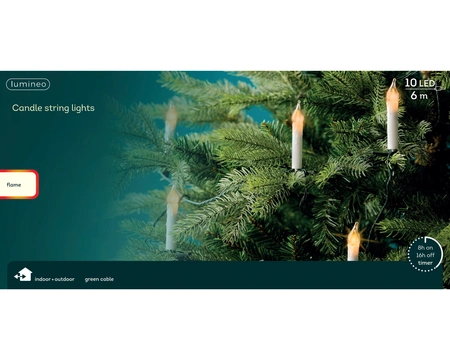 LED 16 Candle Lights White/Flame H.10cm - image 2