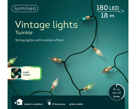 LED 180 Vintage Lights   Green/Soft Gold/Emerald/Green/Brown L.1790cm - image 3