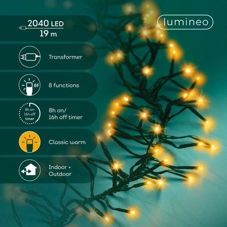 LED Cluster 8 Function Twinkle Effect Black/Classic Warm 1900cm-2040L - image 3