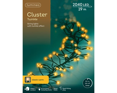 LED Cluster 8 Function Twinkle Effect Black/Classic Warm 1900cm-2040L - image 2