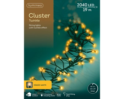 LED Cluster 8 Function Twinkle Effect Black/Classic Warm 1900cm-2040L - image 2