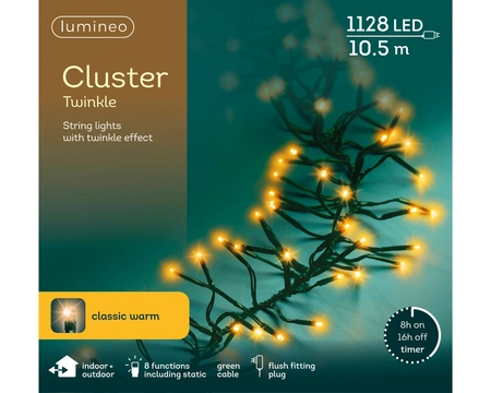 LED Cluster Lights Classic Warm 8 Function Outdoor 1128LED L1000Cm - image 2