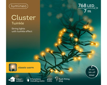 LED Cluster Lights Classic Warm 8 Function Outdoor 768 LED L600Cm - image 2