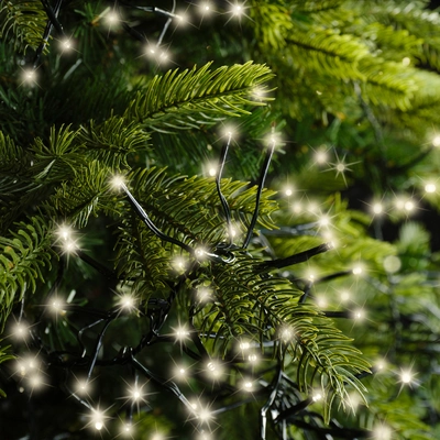 Led Cluster Lights Twinkle  Outdoor 768L Green/Warm White - image 3