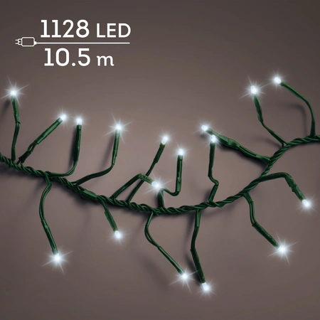 LED Cluster Lights White 8 Function Twinkle Effect Outdoor 1128LED L1000Cm - image 1