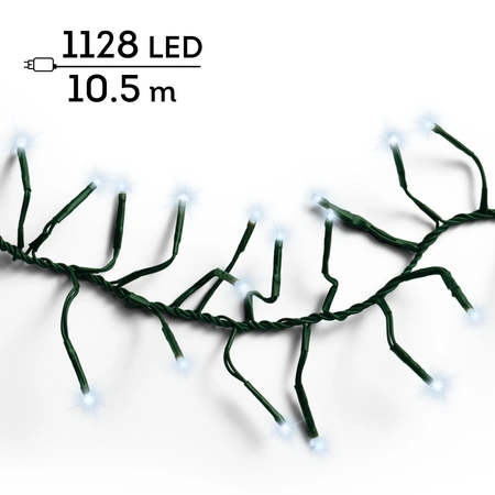 LED Cluster Lights White 8 Function Twinkle Effect Outdoor 1128LED L1000Cm - image 7