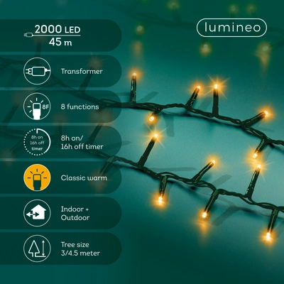 Led Compact Lights Twinkle Outdoor 2000L Green/Classic Warm - image 3