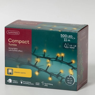 Led Compact Lights Twinkle Outdoor 500L Green/Classic Warm - image 2