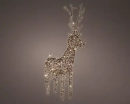 LED Deer  Wicker Deer Steady  Brown/Warm White H135cm-96L