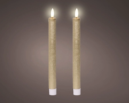 Led Dinner Candle Bo Indoor gold/warm white H24.50cm-1L - image 1
